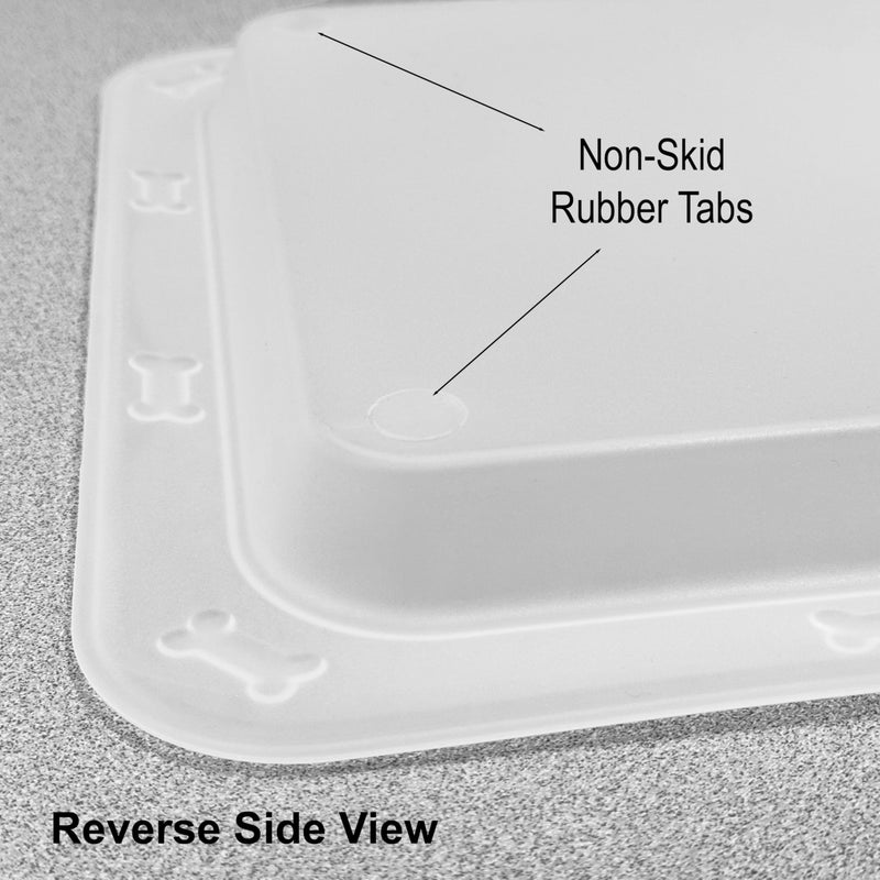 PetRageous 55142 Bone N Up Non-Slip Clear Plastic Dog Feeding Tray 19.125-Inch by 13.125-Inch for Dogs and Cats, White - Image 5